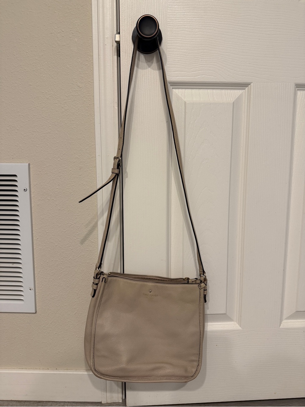 kate spade taupe leather shoulder bag